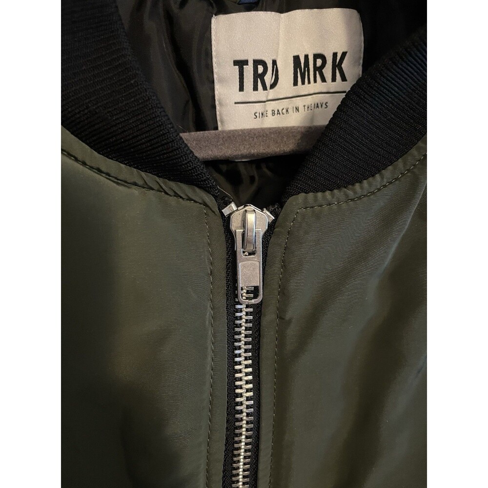 TRDMRK Women GreenBomber Jacket Size Medium Full Zip Puffer Jacket - Picture 6 of 11